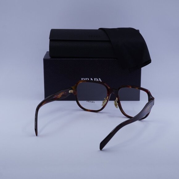 Prada PRB07VD 22A1O1 Square Eyeglasses - Poppy Tortoise/Bordeaux 56mm - Picture 9 of 9